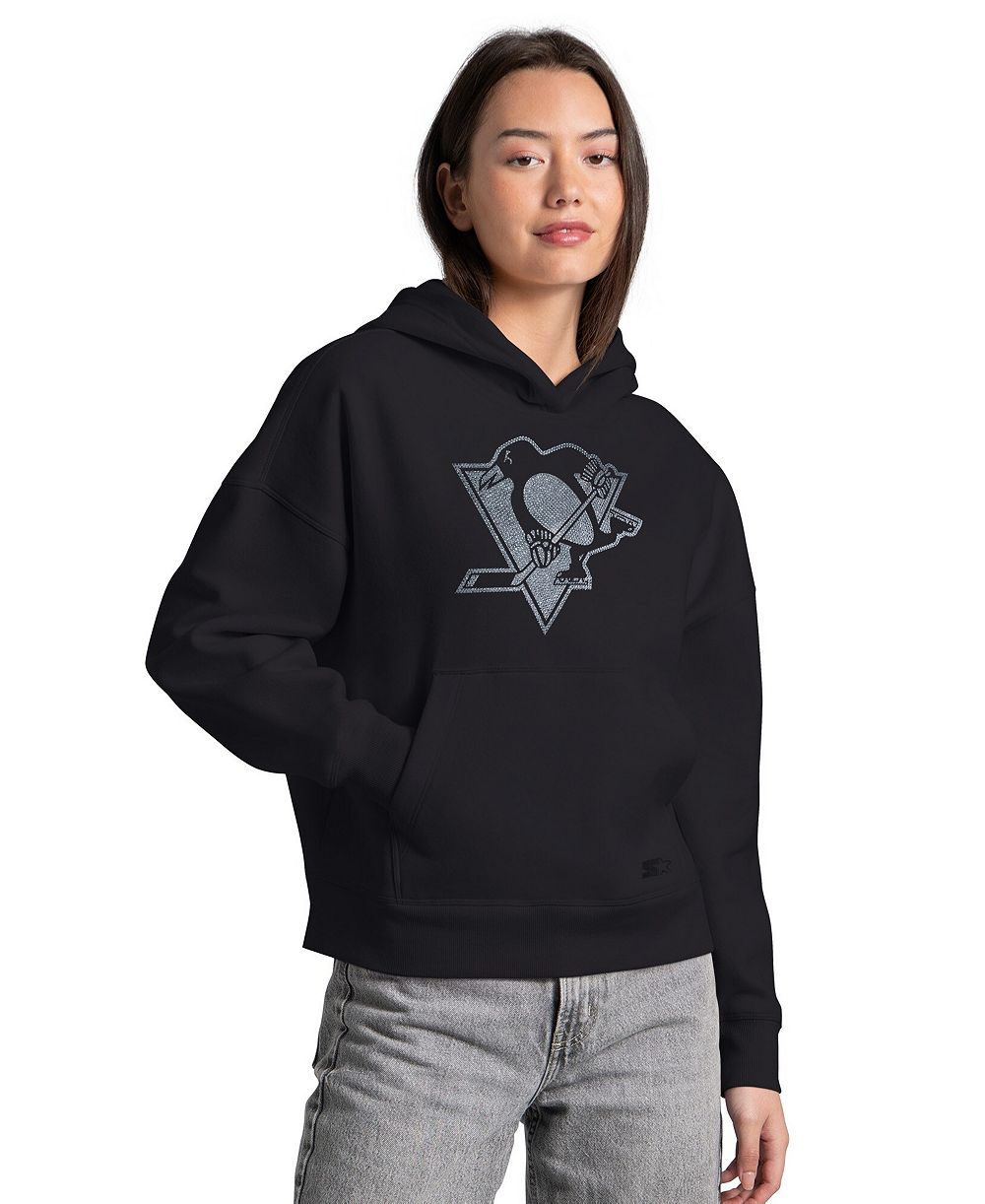 Женское худи Starter Black Pittsburgh Penguins Rhione Relaxed