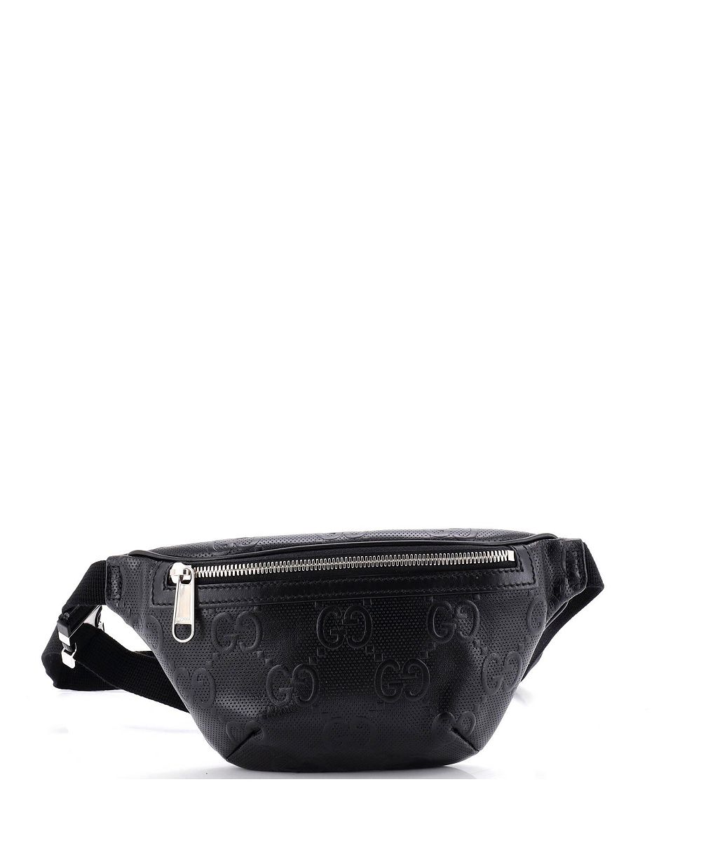 Подержанная сумка на пояс Gucci Small GG Embossed Perforated Leather