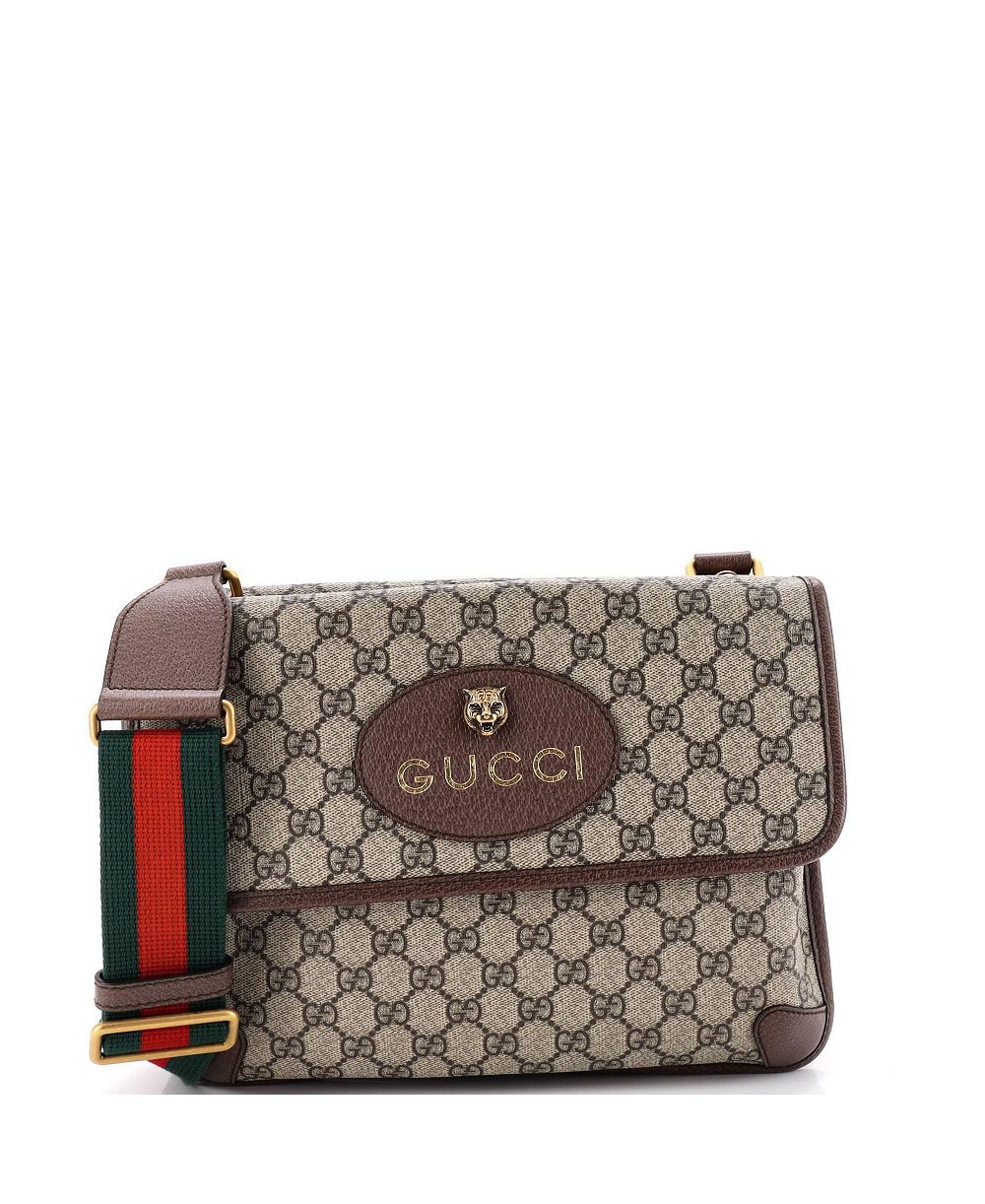 Gucci б/у сумка мессенджер Neo Vintage Flap GG из покрытого холста, Medium