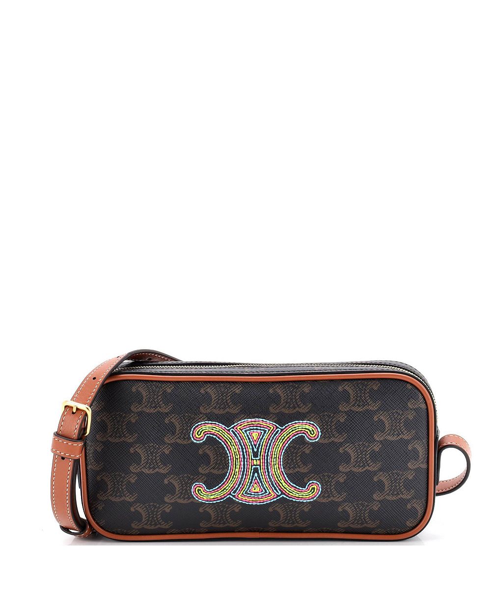Celine мини-сумка через плево Camera Shoulder Bag Embroidered Triomphe (Pre-Owned)