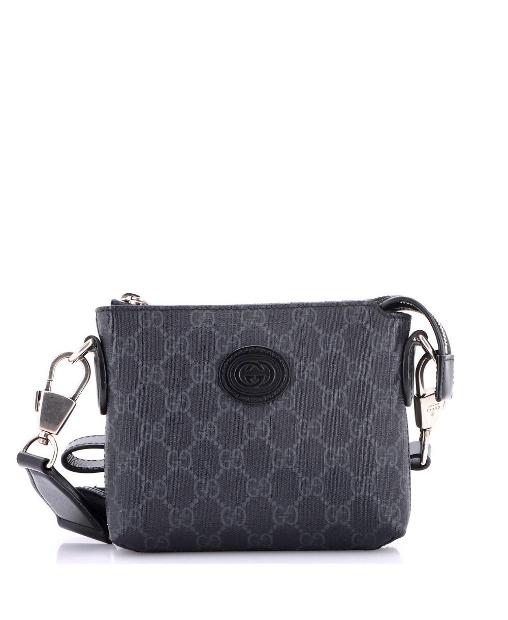 Сумка-клатч Gucci Mini Interlocking G Patch GG Coated Canvas Pre-Owned