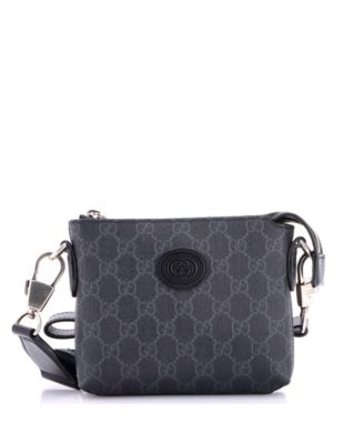 Pre-Owned Gucci Mini Interlocking G Patch Wristlet Messenger Bag GG Coated Canvas