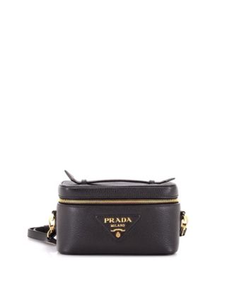 Pre-Owned Prada Mini Convertible Top Handle Vanity Shoulder Bag Vitello Daino
