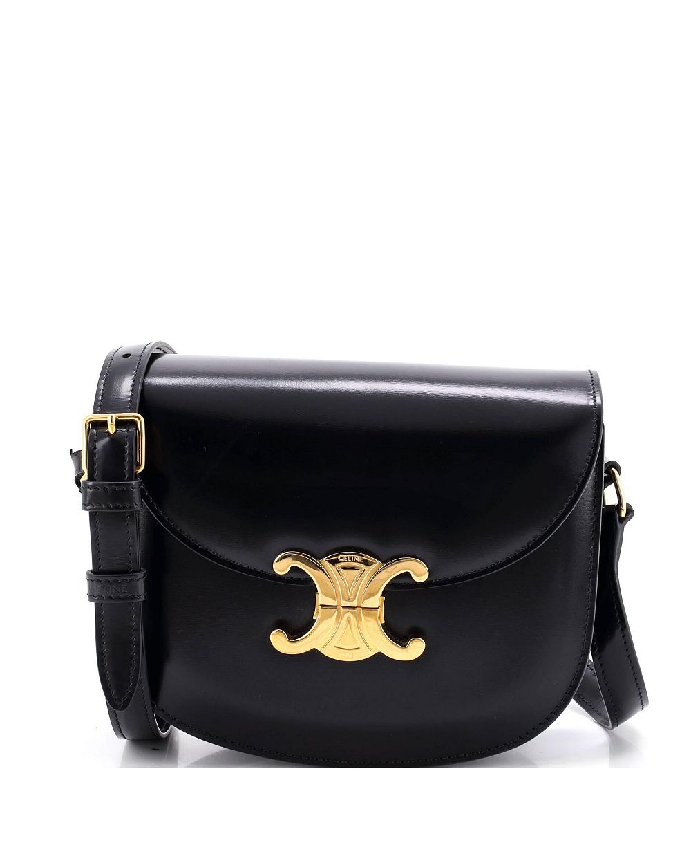 Pre-Owned Celine Triomphe Besace Clea Flap Bag Leather