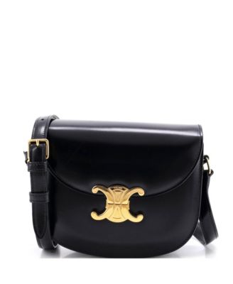 Pre-Owned Celine Triomphe Besace Clea Flap Bag Leather
