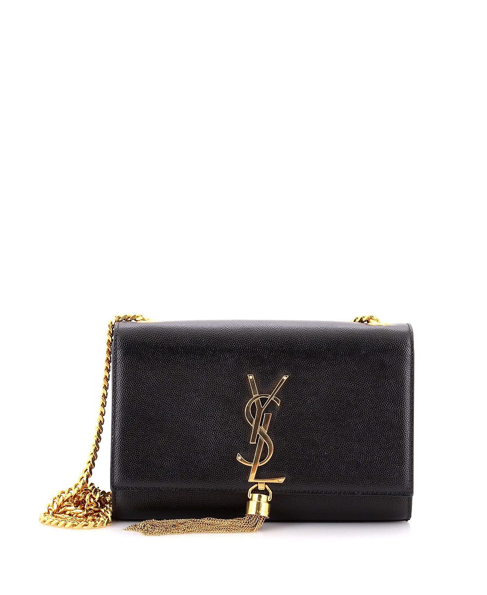 Pre-Owned Saint Laurent Small Classic Monogram Tassel Crossbody Bag Grainy Leather
