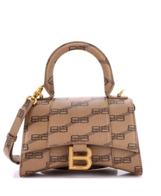 Сумка Pre-Owned Balenciaga XS Hourglass Top Handle BB Coated Canvas