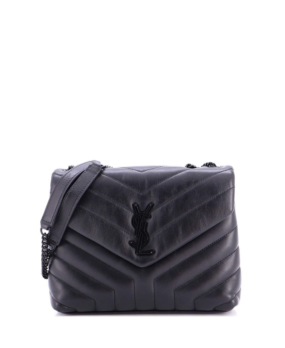 Pre-Owned Saint Laurent Small Loulou Shoulder Bag Matelasse Chevron Leather