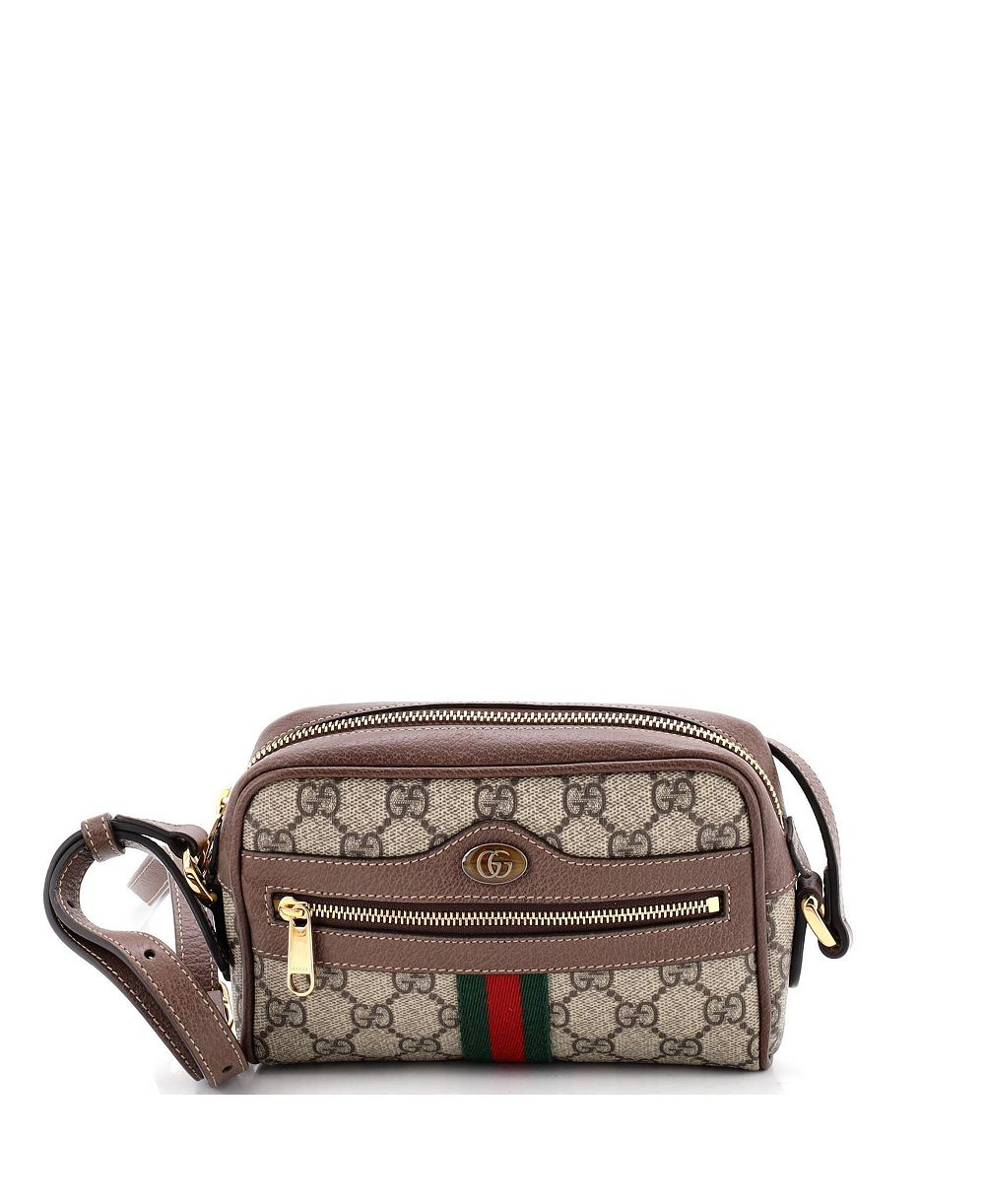 Подержанная сумка через плечо Gucci Mini Ophidia из покрытия GG Canvas
