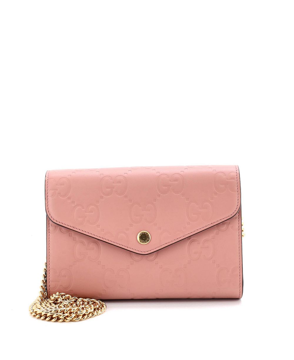 Pre-Owned Gucci Envelope Wallet on Chain Guccissima Leather