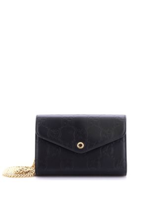 Pre-Owned Gucci Envelope Wallet on Chain Guccissima Leather