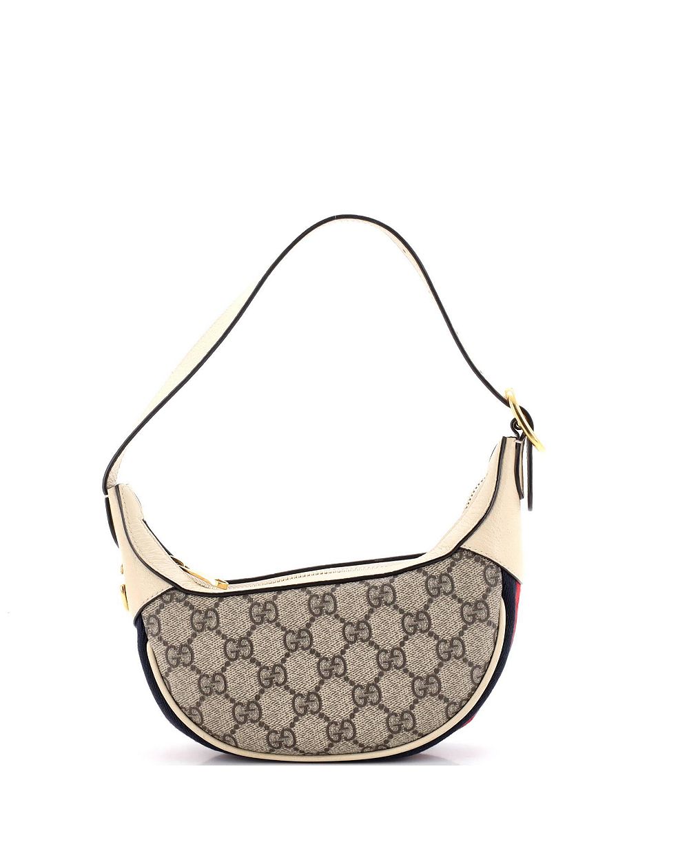 Pre-Owned Gucci Mini Ophidia Half Moon Bag GG Coated Canvas