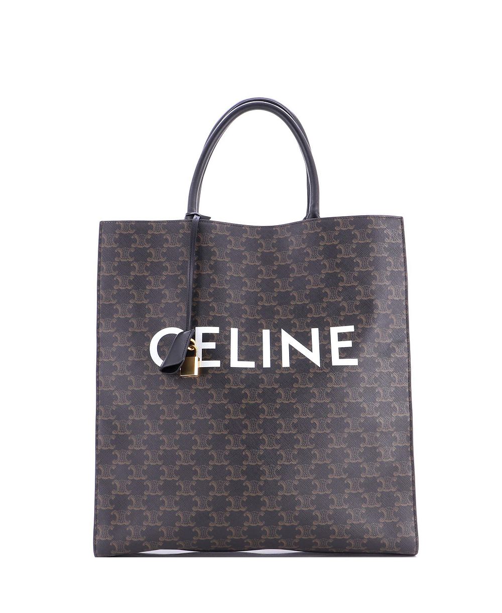 Pre-Owned Celine Large Vertical Cabas Tote Triomphe Coated Canvas