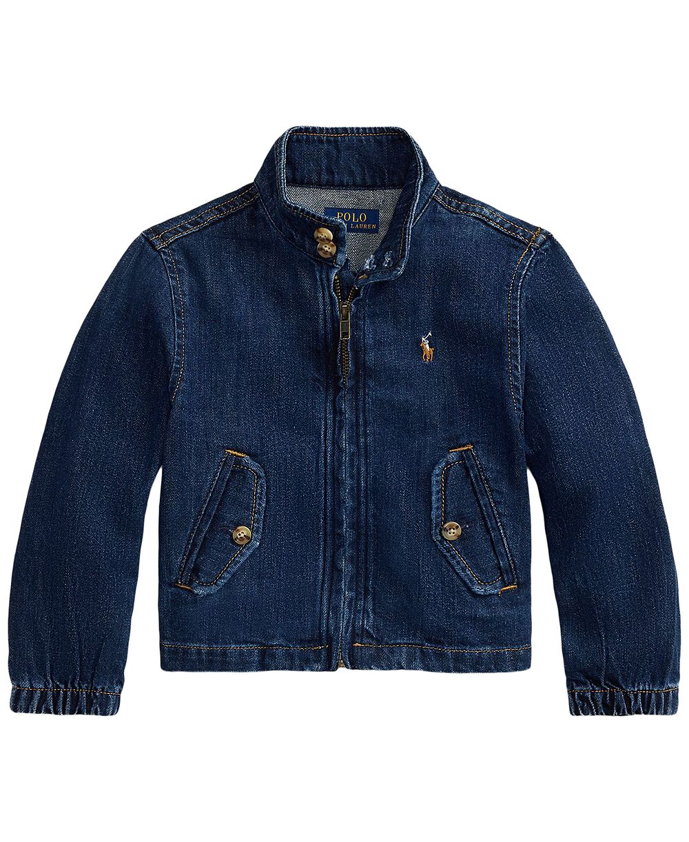 Polo Ralph Lauren Girls' 2T-6X Indigo Denim Mockneck Jacket