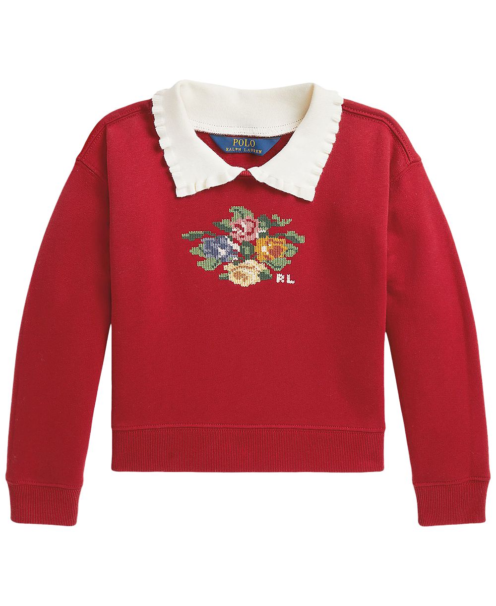 Флисовый свитшот Polo Ralph Lauren с воротником для девочек 2T-6X