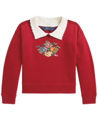 Флисовый свитшот Polo Ralph Lauren с воротником для девочек 2T-6X
