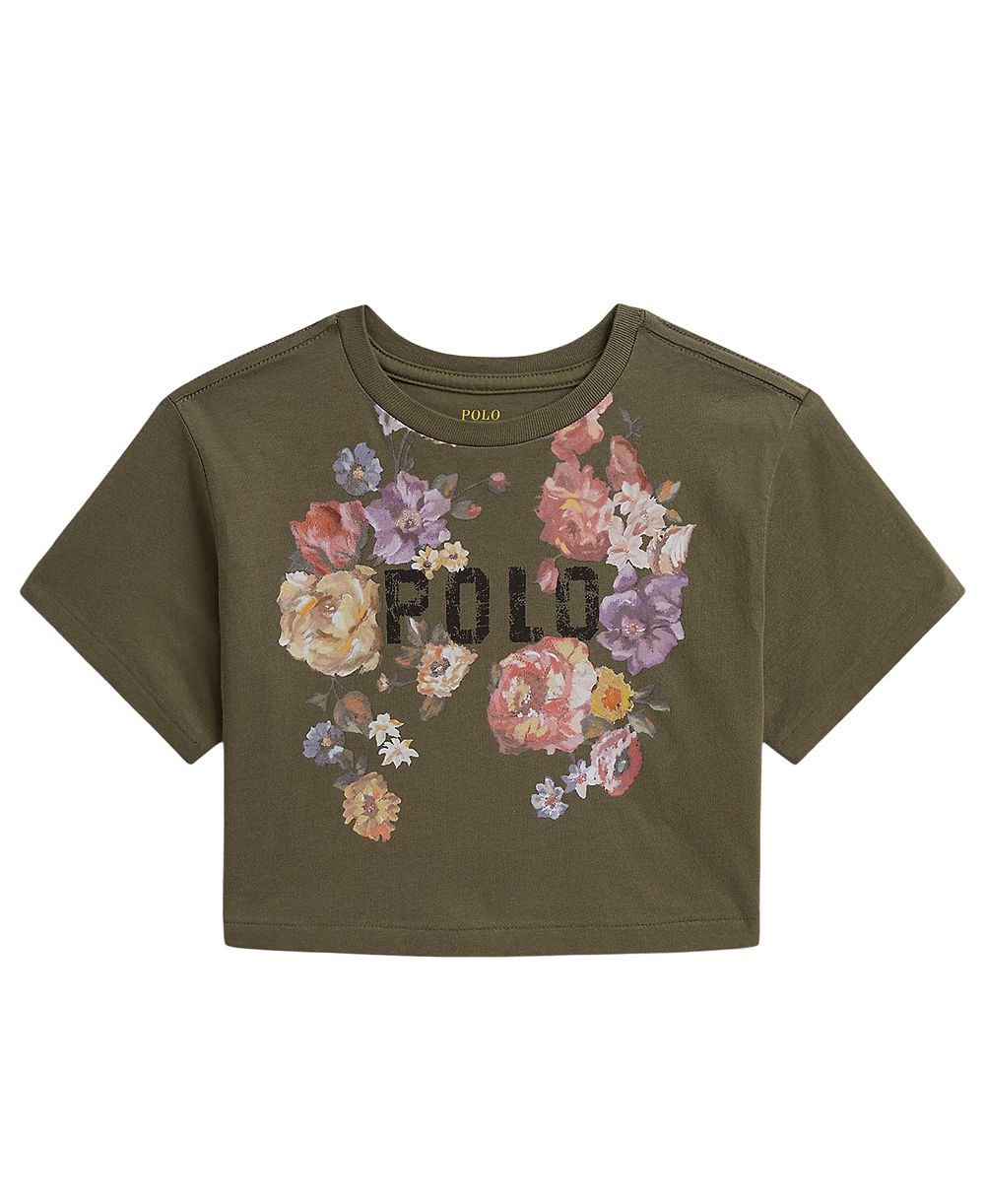 Polo Ralph Lauren детская футболка боксерского кроя из хлопкового джерси с цветочным принтом 2T-6X
