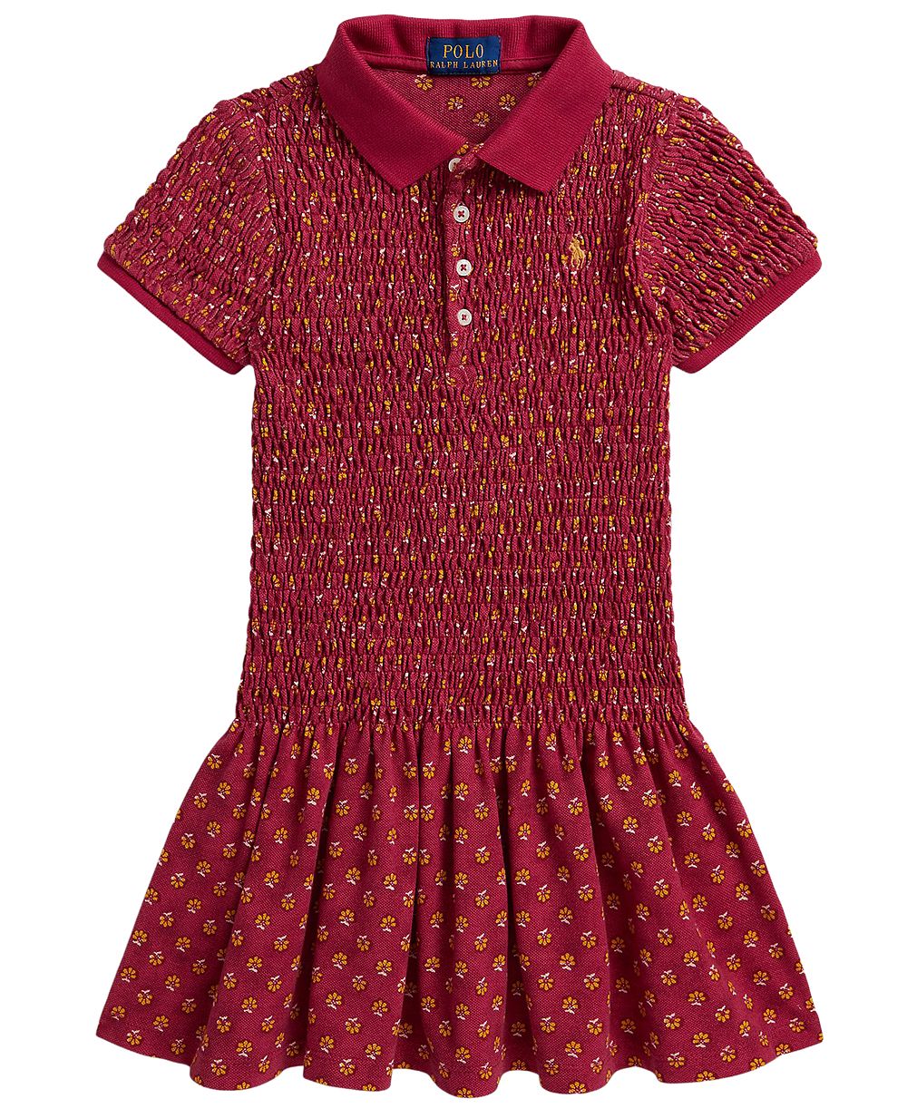Детское платье Polo Ralph Lauren из сетки с цветочным принтом и сборками, 2T-6X