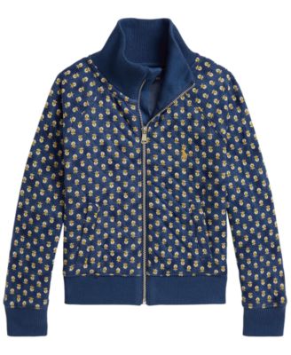 Polo Ralph Lauren Girls' 2T-6X Floral Quilted Double-Knit Full-Zip Jacket