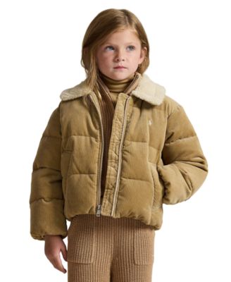 Polo Ralph Lauren Girls' 2T-6X Cotton Corduroy Down Jacket