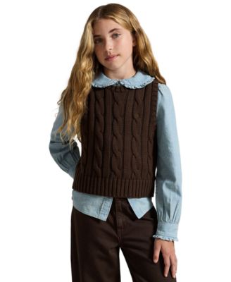Детский трикотажный жилет Polo Ralph Lauren 7-16 Cable-Knit Cotton