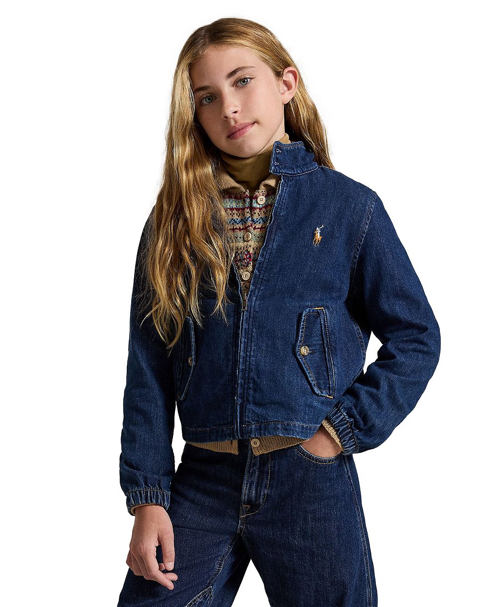 Детская джинсовая куртка Polo Ralph Lauren Girls' 7-16 Indigo Mock Neck Denim Jacket