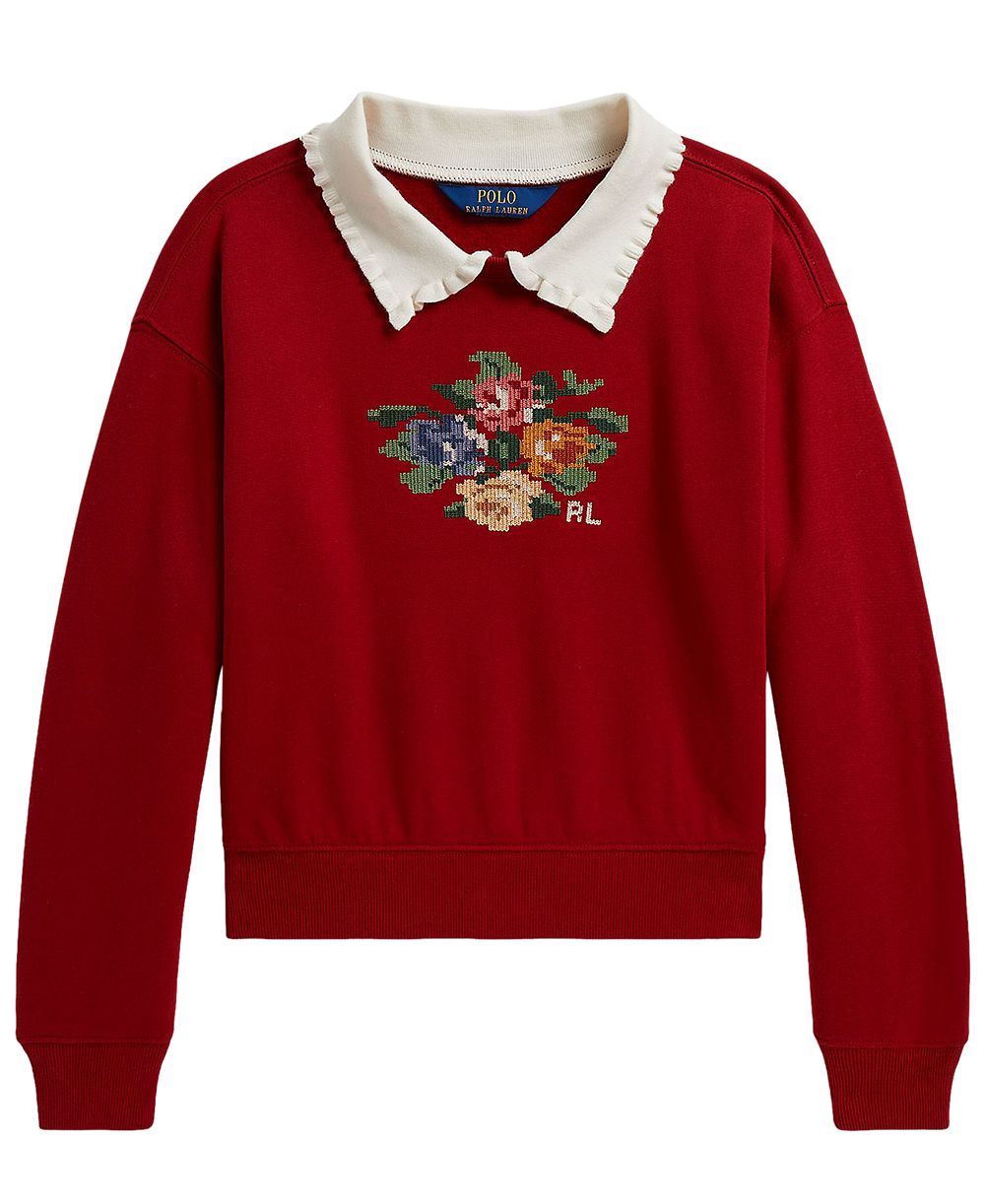 Детская флисовая толстовка Polo Ralph Lauren с воротником для девочек 7-16 лет