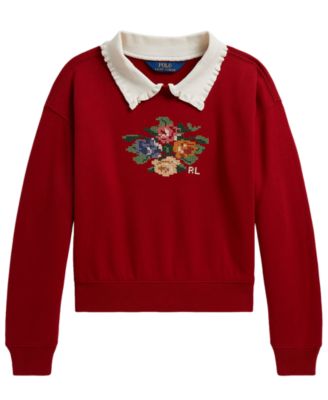 Polo Ralph Lauren Girls' 7-16 Collared Fleece Sweatshirt