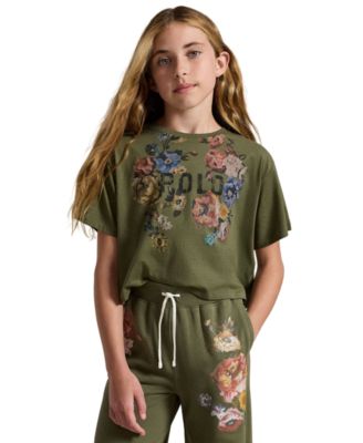 Детская футболка Polo Ralph Lauren Girls' Floral Cotton Jersey Boxy