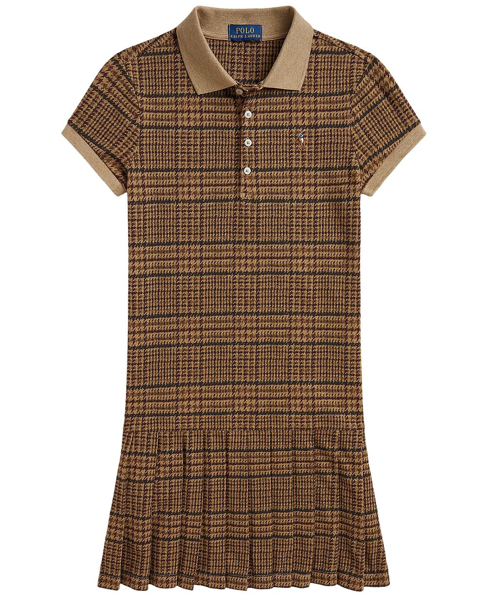 Детское поло Polo Ralph Lauren 7-16 Tweed-Print Stretch Mesh