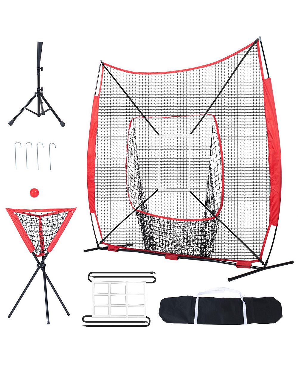VEVOR 7x7 ft Baseball Softball Practice Net Hitting Batting Multiple Accessories