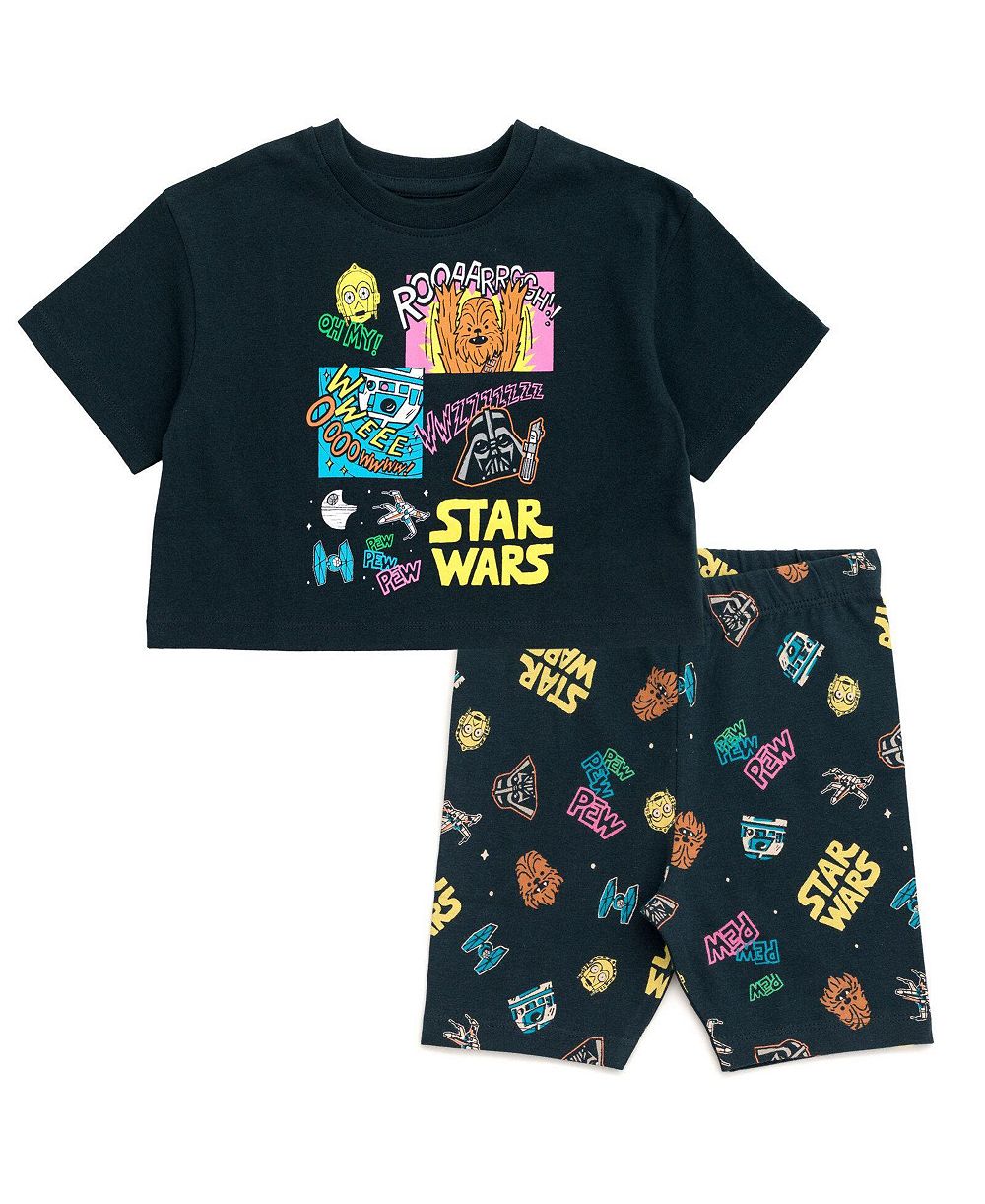 Star Wars комплект из кроп-топа и велосипедок 2-Piece Cropped Tee and Bike Shorts для девочек