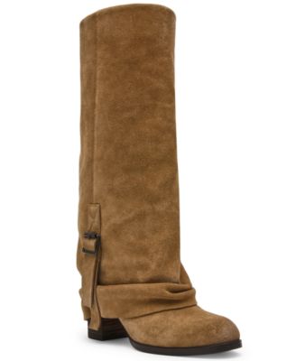 Steve Madden Women's Bozeman Cuffed Block Heel Tall Slouch Boots