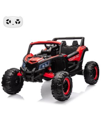 homfan 24V 2-Seater Kids Electric UTV Ride-On Car - 200W Dual Motors, Metal Frame, Off-Road Suspension, Remote Control, USB, Music, LED Lights