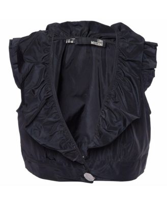 Pre-Owned Love Moschino Women's Synthetic Ruffled Sleeveless Cropped Shrug