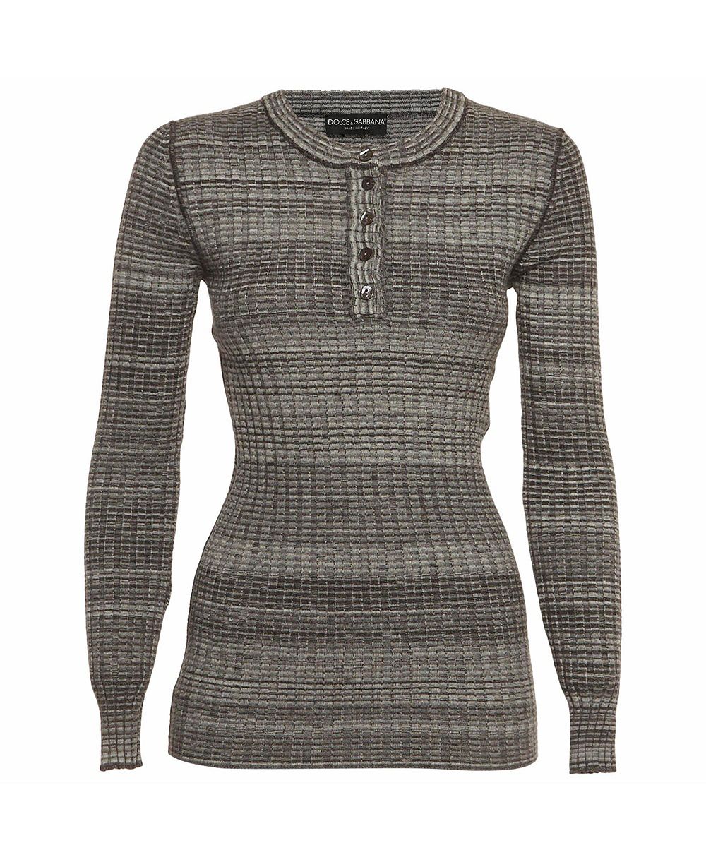 Pre-Owned Dolce & Gabbana Женский джемпер в рубчик с воротником Генри