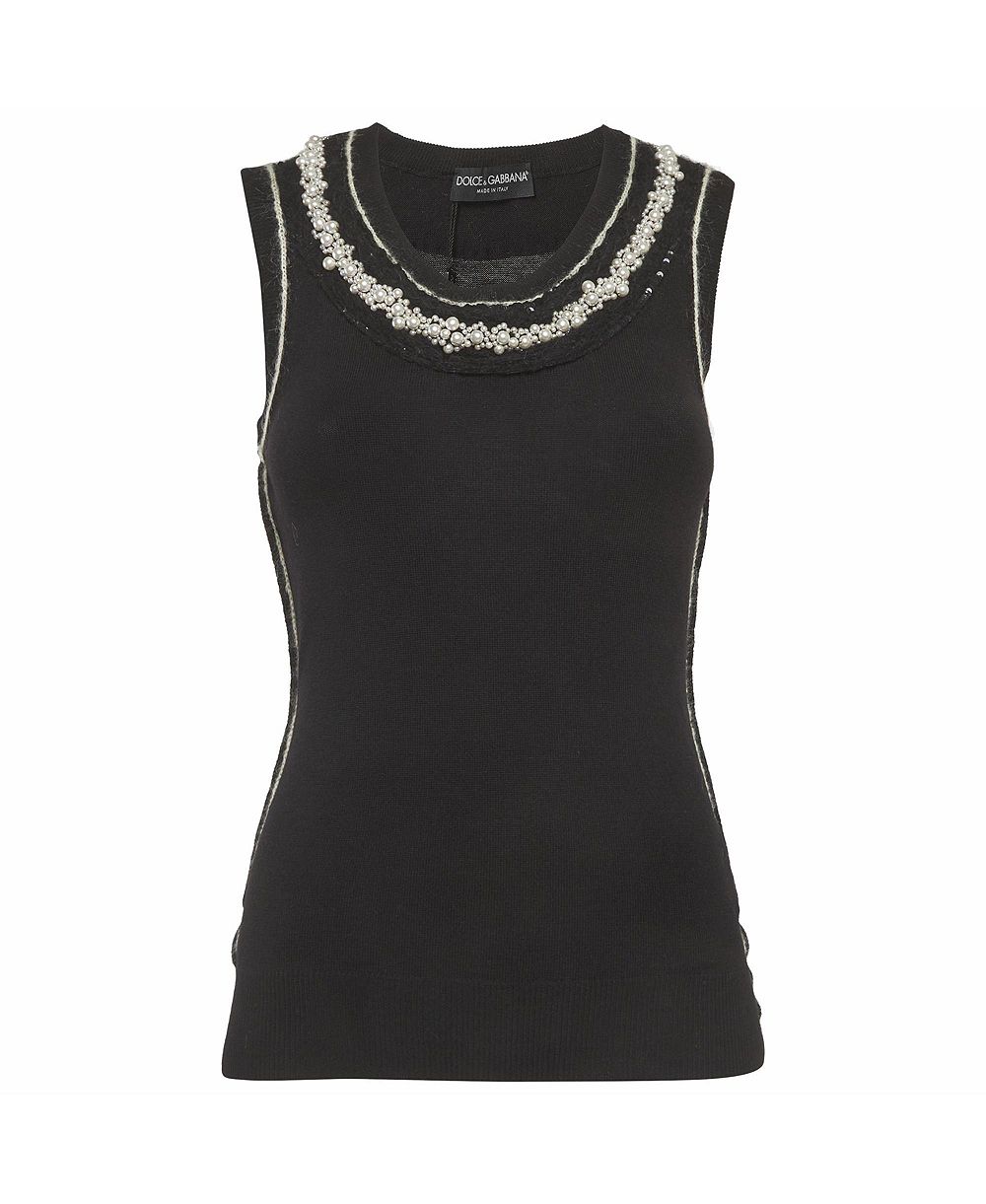 Pre-Owned Dolce & Gabbana Women's Stretch Knit Beaded Top