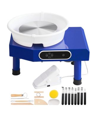 YOBTOP гончарный круг 10in керамический, с педалью ABS, LCD панелью 60-300 RPM, набор инструментов для творчества