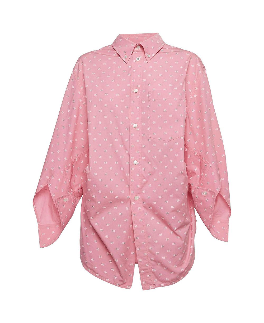 Pre-Owned Balenciaga Женская рубашка из хлопка Oversized Monogram Print