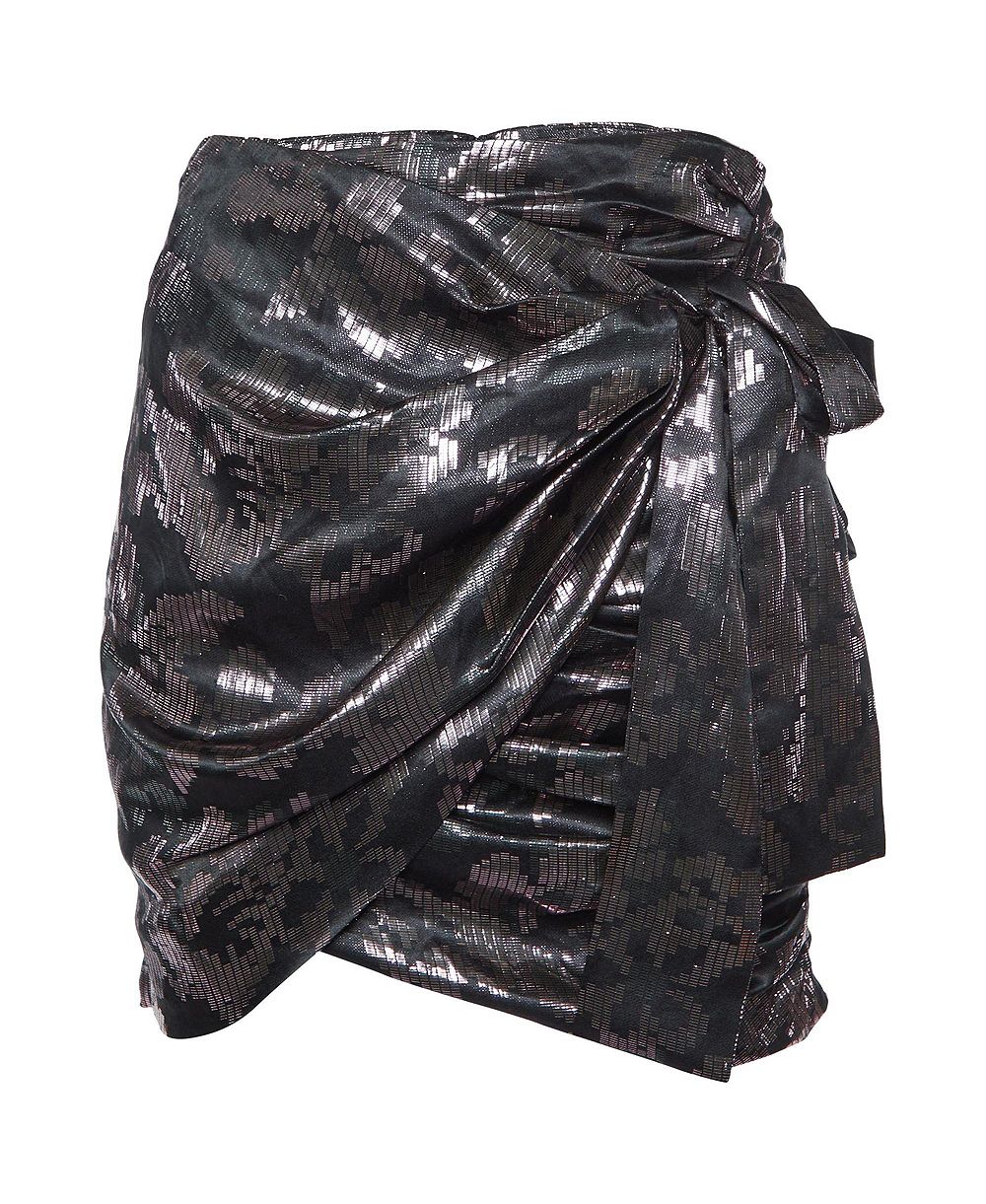 Pre-Owned Isabel Marant Women's Metallic Silk Lurex Draped Madly Mini Skirt