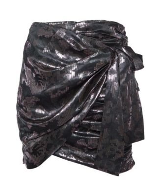 Женская мини-юбка Isabel Marant Pre-Owned Metallic Silk Lurex Draped Madly