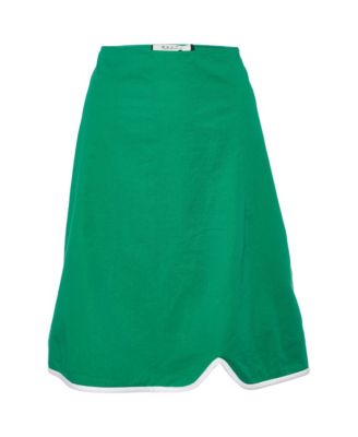 Marni Женский Cotton Contrast Trim Knee Length Skirt