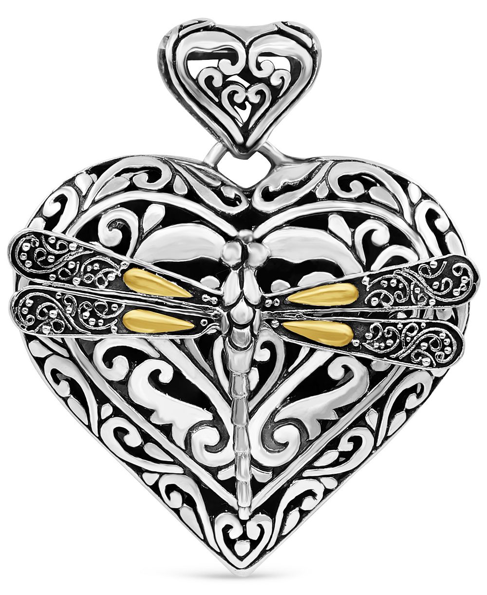 Подвеска DEVATA Dragonfly Heart из стерлингового серебра и 18K Gold