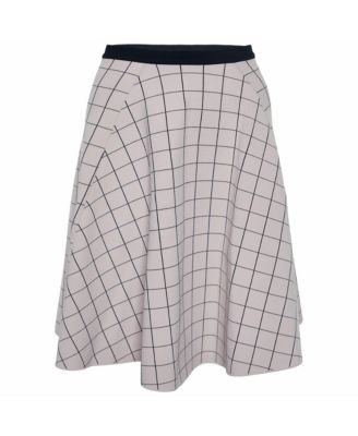 Pre-Owned Fendi Women's Square Patterned Knit Skater Mini Skirt