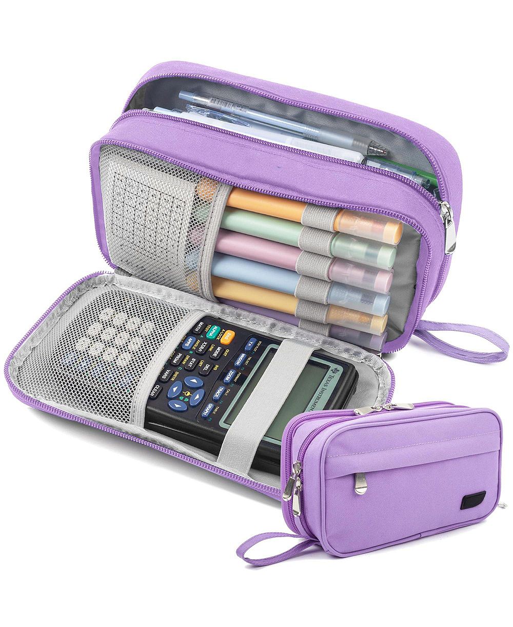 DANRONG Large-Capacity 3-Layer Pencil Case – Durable, Portable Zippered Stationery Organizer; Suitable for School, Office, Teens, and Adults