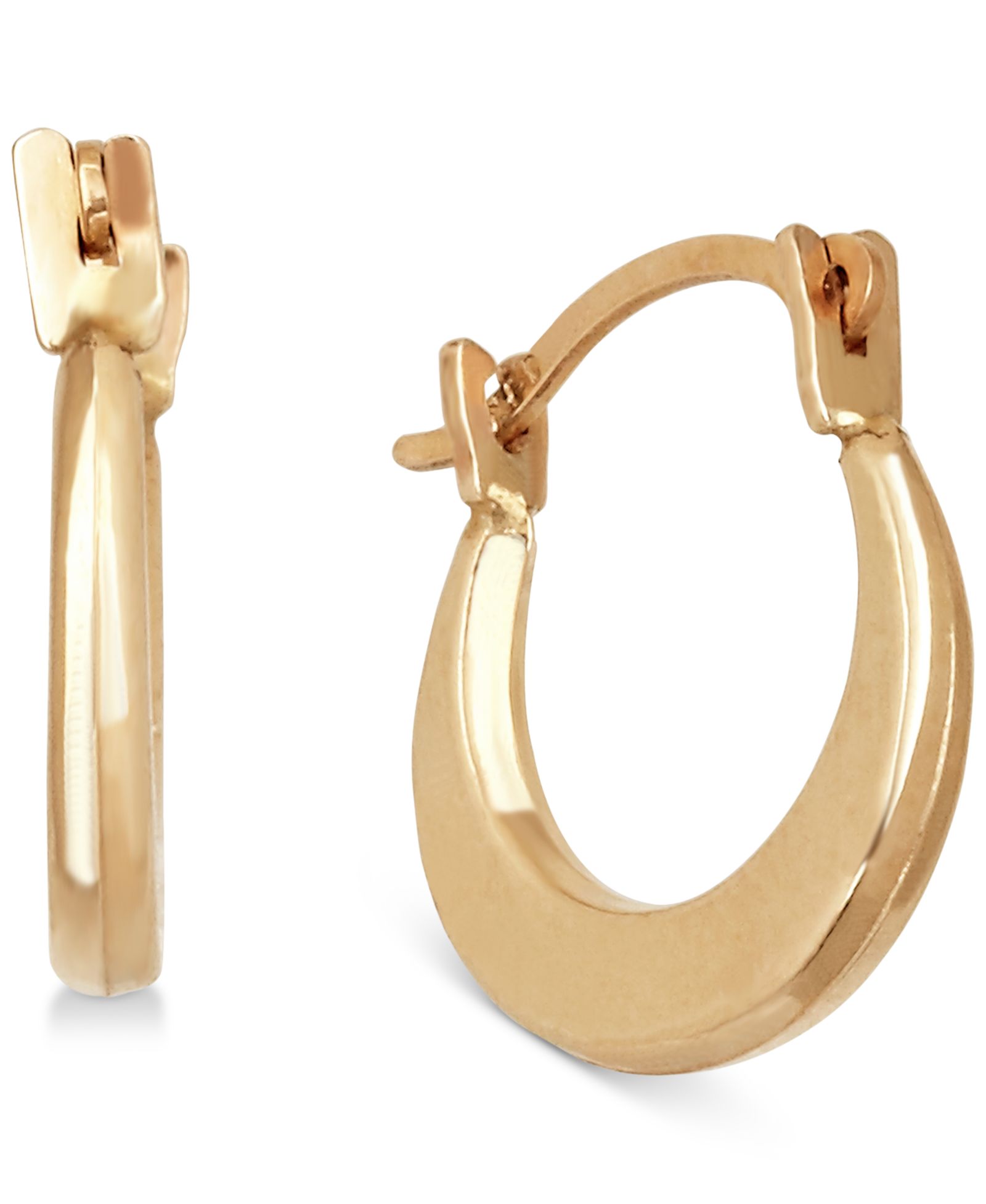 Детские круглые серьги-кольца из золота 14k