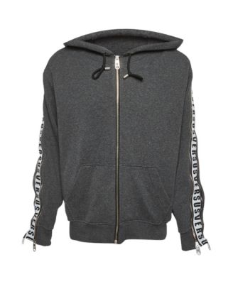 Pre-Owned Versace Мужская куртка с капюшоном и логотипом из трикотажа хлопка