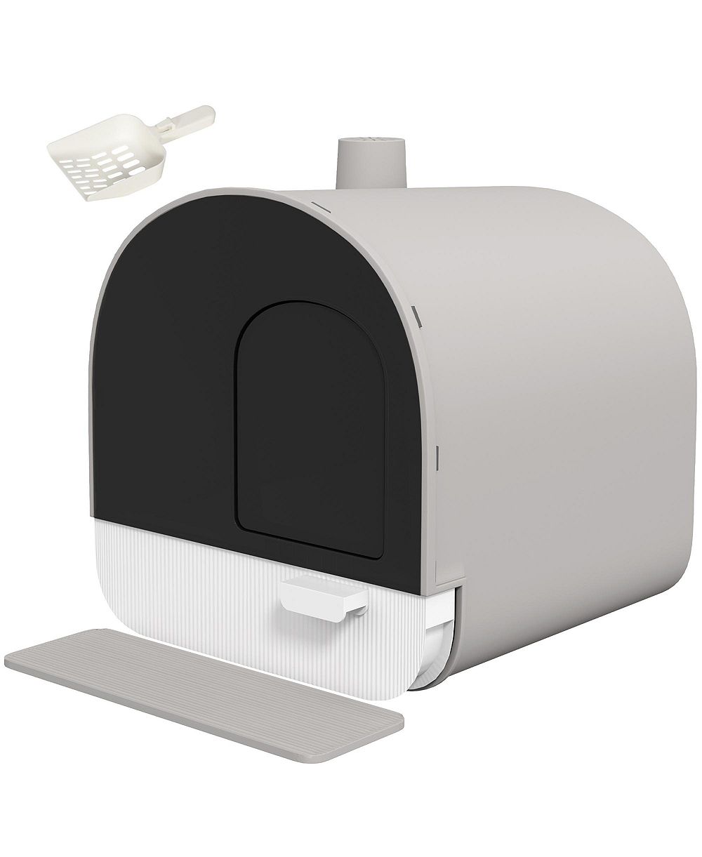 Enclosed Cat Litter Box with Lid Filter Scoop and Mat