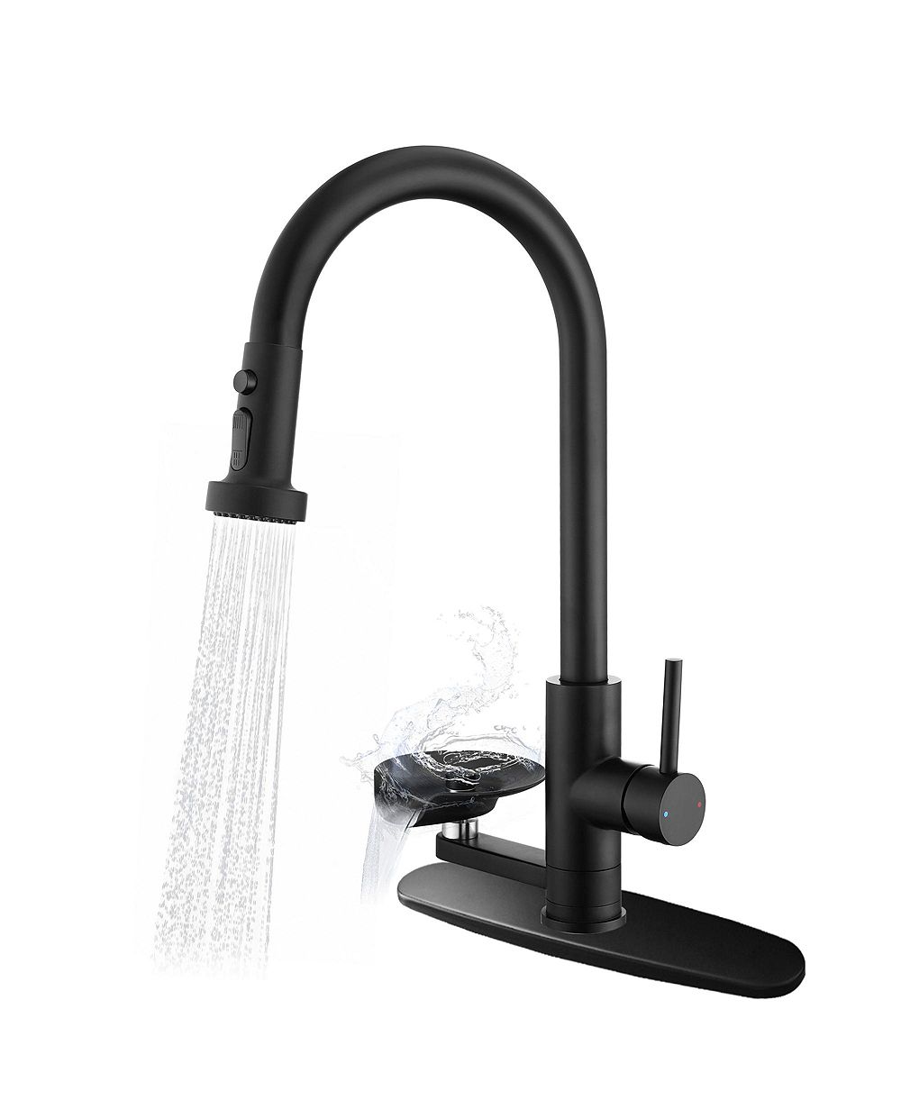 Кухонный смеситель BUSDAYS Matte 3 in 1 High Arc Pull Down
