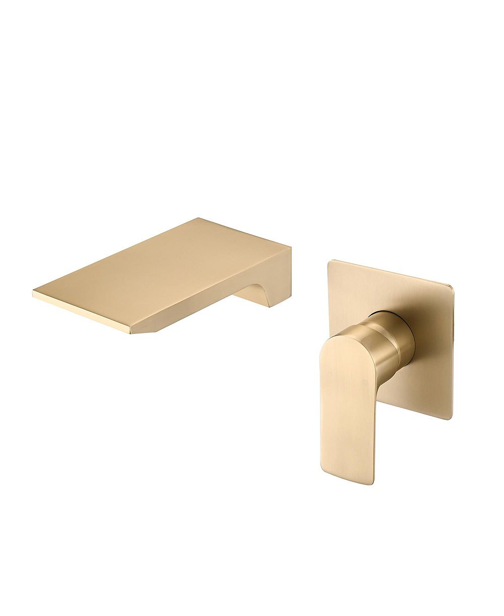 Смеситель для ванны BUSDAYS Waterfall Wall Mount Single Handle Control Brushed Gold Finish